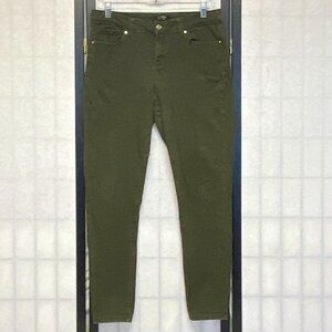 Mid Rise Skinny Leg Stretchy Denim Jeans Dark Green 11 Jean9